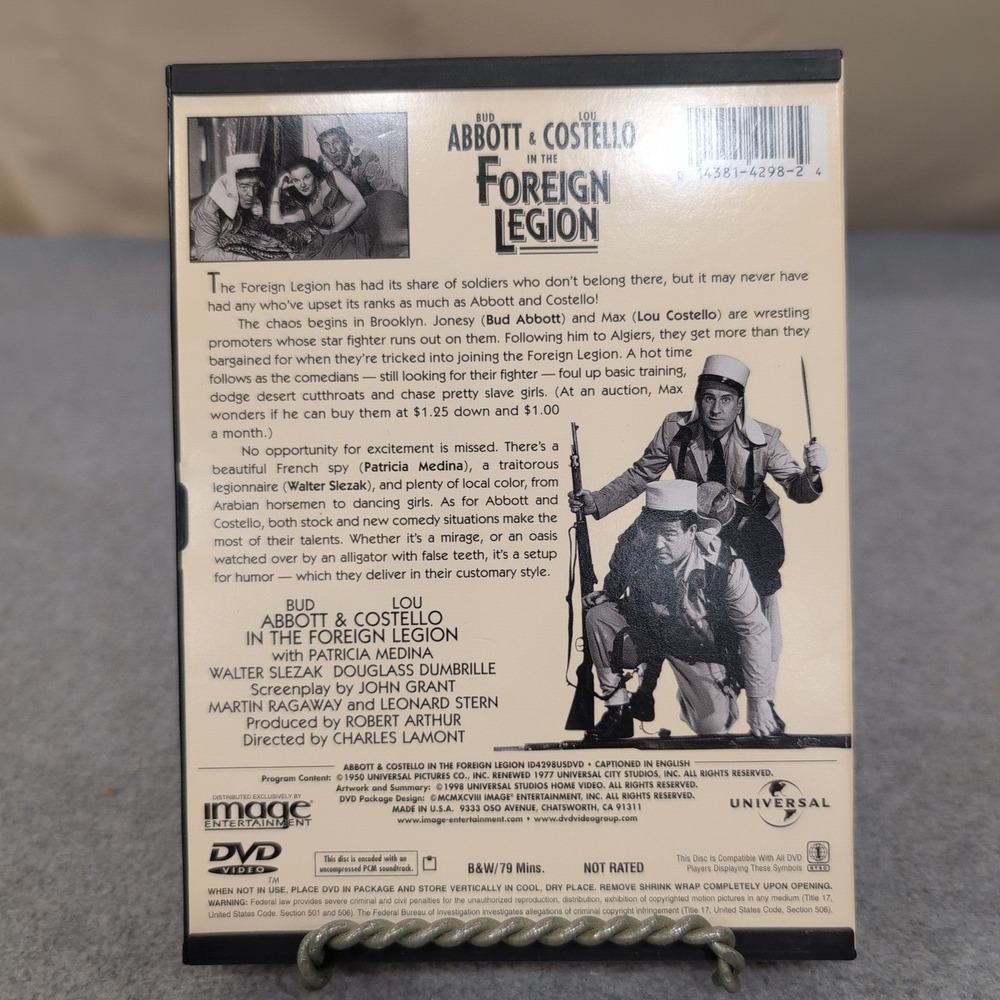 Abbott and Costello in the Foreign Legion DVD 1950 Comedy Movie B&W Classic - Picture 2 of 2